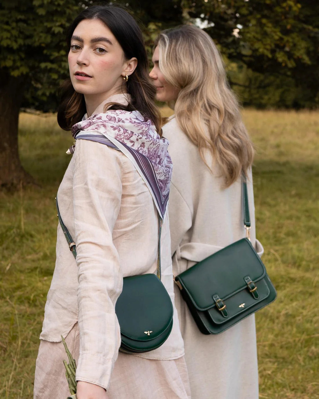 Into the Woods Green Satchel Bag